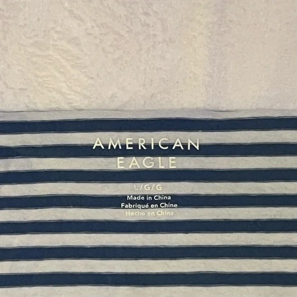 American Eagle Outfitters Navy and White Striped Crop Tube Top Size Large - Picture 2 of 4